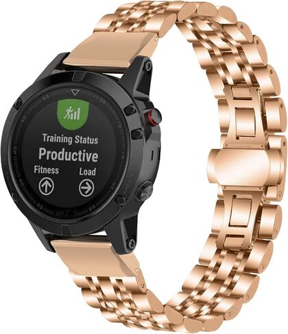 سوار ساعة معدني متوافق مع Garmin Fenix ​​7S/Fenix ​​5S/Fenix ​​6S سريع التركيب من الفولاذ المقاوم للصدأ الصلب البديل سوار معصم للنساء والرجال in Saudi Arabia