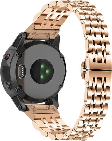 سوار ساعة معدني متوافق مع Garmin Fenix ​​7S/Fenix ​​5S/Fenix ​​6S سريع التركيب من الفولاذ المقاوم للصدأ الصلب البديل سوار معصم للنساء والرجال in Saudi Arabia