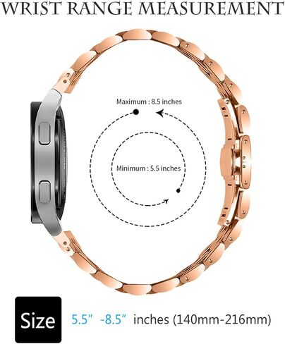 سوار ساعة معدني متوافق مع Garmin Fenix ​​7S/Fenix ​​5S/Fenix ​​6S سريع التركيب من الفولاذ المقاوم للصدأ الصلب البديل سوار معصم للنساء والرجال in Saudi Arabia