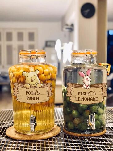 8 PCS Winnie Drink Labels Stickers for Birthday Party Classic Pooh Baby Shower Decorations Bee Bear Themed Party Decor Supplies in Saudi Arabia