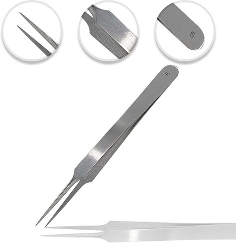 Jewelers Micro-Precision Forceps No. 7, Ultra Smooth Grip, Ultra Thin Tips (Jewelers Tweezer No.7) in Saudi Arabia