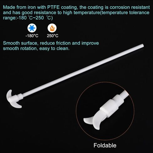MECCANIXITY PTFE Electric Stirring Rod 250x47mm Overhead Stirrer Mixer Shaft with Foldable Paddle for Lab 2Pcs in Saudi Arabia