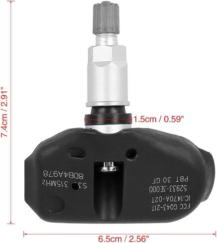 X AUTOHAUX 52933-3E000 560-70744 نظام مراقبة ضغط الإطارات TPMS مجسات بديلة لكيا سبورتاج 2005-2008 in Saudi Arabia