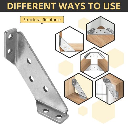 24Pcs Universal Stainless Steel Furniture Corner Connector, Corner Brace Brackets, Angle Fasten Connector for Shelf Cabinet Table Chair with Screws (Black) in Saudi Arabia