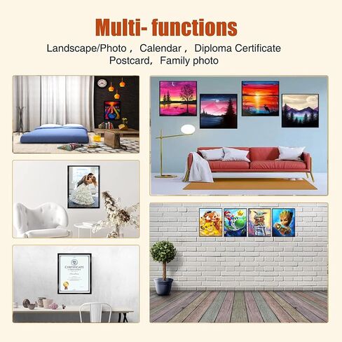 2 Pcs Flexible PVC Frames for Diamond Art, for 30*40 cm Diamond Painting (Need Trimming) , for 10x14inch Picture, Not Wood Frame, Self-Adhesive Magnetic Frame for Home Decor Wall Door Fridge (Black) in Saudi Arabia