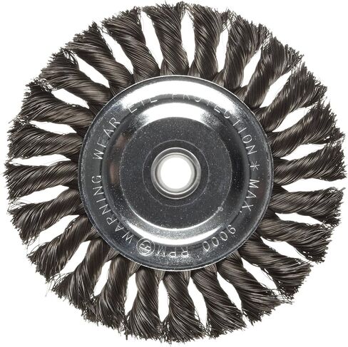Weiler 36027 Vortec Pro 5/8"-1/2" Arbor, 6" Diameter, 0.014" Wire Size, Carbon Steel Bristles, Wide Face, Knot Wire Wheel Brush (Pack of 5) in Saudi Arabia