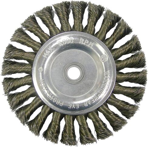 Weiler 36027 Vortec Pro 5/8"-1/2" Arbor, 6" Diameter, 0.014" Wire Size, Carbon Steel Bristles, Wide Face, Knot Wire Wheel Brush (Pack of 5) in Saudi Arabia