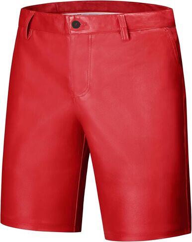 Lars Amadeus Faux Leather Shorts for Men's Hip Hop Motorcycle Biker Party Disco Shorts in Saudi Arabia