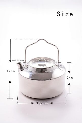 غلاية تخييم سعة 1.2 لتر، وعاء قهوة من الفولاذ المقاوم للصدأ، غلاية شاي محمولة في الهواء الطلق يمكن تسخينها مباشرة in Kuwait