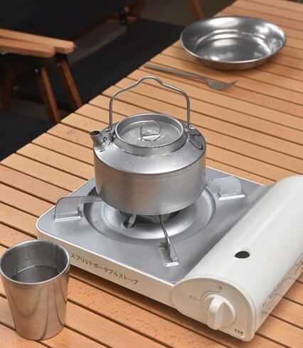 غلاية تخييم سعة 1.2 لتر، وعاء قهوة من الفولاذ المقاوم للصدأ، غلاية شاي محمولة في الهواء الطلق يمكن تسخينها مباشرة in Kuwait