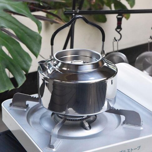 غلاية تخييم سعة 1.2 لتر، وعاء قهوة من الفولاذ المقاوم للصدأ، غلاية شاي محمولة في الهواء الطلق يمكن تسخينها مباشرة in Kuwait