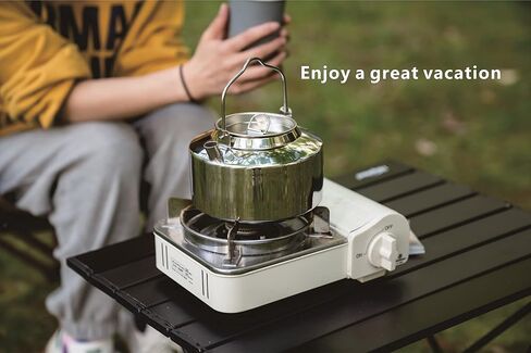 غلاية تخييم سعة 1.2 لتر، وعاء قهوة من الفولاذ المقاوم للصدأ، غلاية شاي محمولة في الهواء الطلق يمكن تسخينها مباشرة in Kuwait