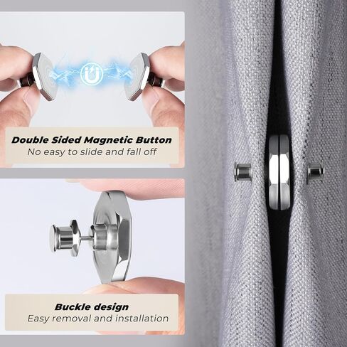 7 أزواج من مشابك الستائر المغناطيسية للإغلاق تمنع تسرب الضوء، أوزان ستارة قوية، زر خلفي مغناطيسي للستائر الداخلية والخارجية، والستائر، والعلم، والنسيج، ومفرش المائدة، والتوقف عن النفخ in Kuwait
