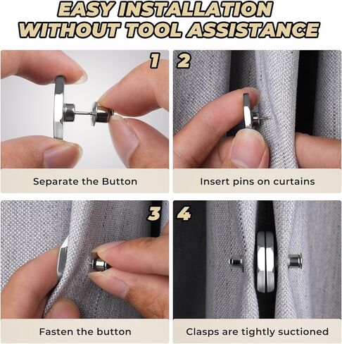 7 Pairs Curtain Magnets Closure Magnetic Curtain Clips Prevent Light Leaking Strong Curtain Weights Magnetic Holdback Button for Indoor Outdoor Curtain, Drapery, Flag, Fabric, Tablecloth, Stop Blowing in Saudi Arabia