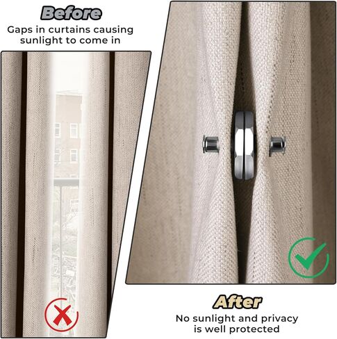 7 أزواج من مشابك الستائر المغناطيسية للإغلاق تمنع تسرب الضوء، أوزان ستارة قوية، زر خلفي مغناطيسي للستائر الداخلية والخارجية، والستائر، والعلم، والنسيج، ومفرش المائدة، والتوقف عن النفخ in Kuwait