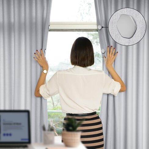 7 أزواج من مشابك الستائر المغناطيسية للإغلاق تمنع تسرب الضوء، أوزان ستارة قوية، زر خلفي مغناطيسي للستائر الداخلية والخارجية، والستائر، والعلم، والنسيج، ومفرش المائدة، والتوقف عن النفخ in Kuwait