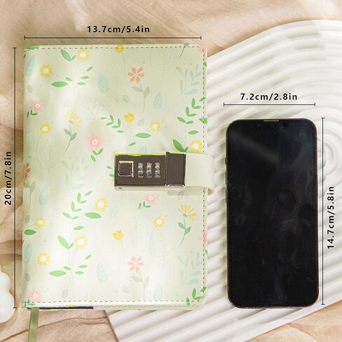 Diary with Lock, Flower and Butterfly Journal, Refillable PU Leather Diary with Lock and Key for Women Girls, B6 Secret Personal Daily Journal, Vintage Locking Diary, 224 Pages Lined Journal in Kuwait