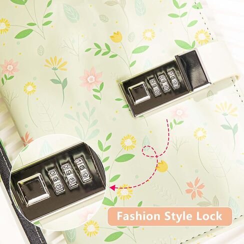 Diary with Lock, Flower and Butterfly Journal, Refillable PU Leather Diary with Lock and Key for Women Girls, B6 Secret Personal Daily Journal, Vintage Locking Diary, 224 Pages Lined Journal in Kuwait