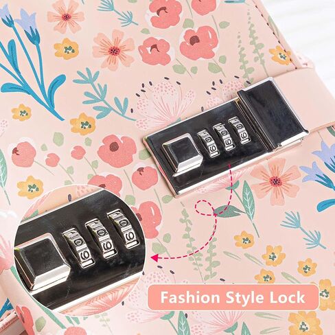 Diary with Lock, Flower and Butterfly Journal, Refillable PU Leather Diary with Lock and Key for Women Girls, B6 Secret Personal Daily Journal, Vintage Locking Diary, 224 Pages Lined Journal in Kuwait