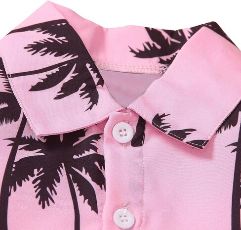 Floerns Boy's 3 Piece Outfit Tropical Print Blouse and Tee Shirts with Shorts Set in Saudi Arabia