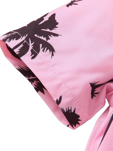 Floerns Boy's 3 Piece Outfit Tropical Print Blouse and Tee Shirts with Shorts Set in Saudi Arabia