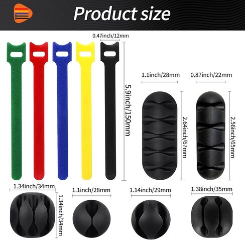 140 حزمة مجموعة إدارة سلك الكابل، DPISILYY 120+20 ربط حلقة ربط الكابلات وأشرطة شاحن منظم سلك للكابلات الفوضوية المكتبية وملحقات الكمبيوتر الشخصي in Kuwait