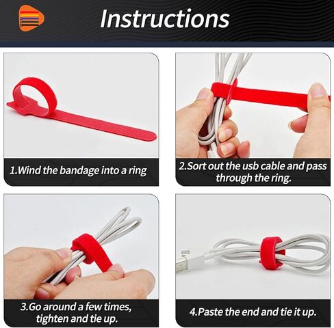 140 حزمة مجموعة إدارة سلك الكابل، DPISILYY 120+20 ربط حلقة ربط الكابلات وأشرطة شاحن منظم سلك للكابلات الفوضوية المكتبية وملحقات الكمبيوتر الشخصي in Kuwait