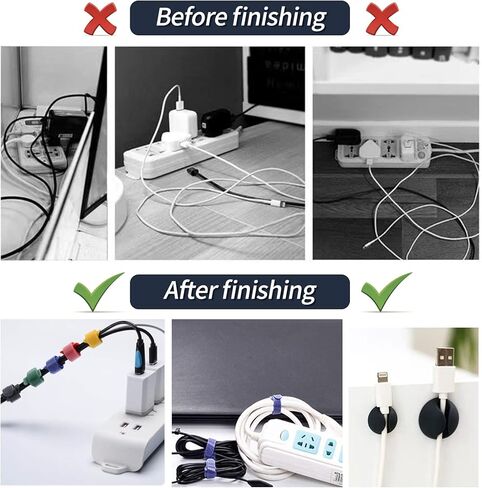 140 حزمة مجموعة إدارة سلك الكابل، DPISILYY 120+20 ربط حلقة ربط الكابلات وأشرطة شاحن منظم سلك للكابلات الفوضوية المكتبية وملحقات الكمبيوتر الشخصي in Kuwait