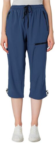 Women's Hiking Capris Quick Dry Lightweight Elastic Waist Cargo Capri with 4 Pockets UPF 50+ for Outdoor，Golf in Saudi Arabia