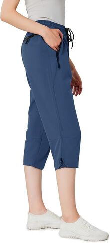 Women's Hiking Capris Quick Dry Lightweight Elastic Waist Cargo Capri with 4 Pockets UPF 50+ for Outdoor，Golf in Saudi Arabia