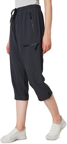 Women's Hiking Capris Quick Dry Lightweight Elastic Waist Cargo Capri with 4 Pockets UPF 50+ for Outdoor，Golf in Saudi Arabia