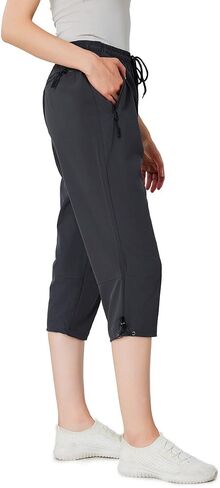 Women's Hiking Capris Quick Dry Lightweight Elastic Waist Cargo Capri with 4 Pockets UPF 50+ for Outdoor，Golf in Saudi Arabia