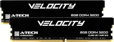 A-Tech Velocity RAM 64GB (2x32GB) DDR4 3200MHz (PC4-25600) XMP 2.0 UDIMM 1.2V Non-ECC DIMM 288-Pin Desktop Computer Gaming Memory - AV2K32G4D32X in Saudi Arabia