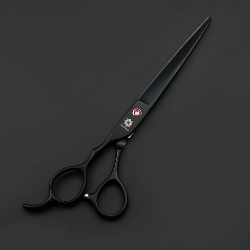 7/8 inch Left Handed Dog Hair Cutting/Chunker Shears, Pet Grooming Japanese 440C Thinning/Blending/Texturizing Scissors, 23 Teeth Fishbone-shaped Chunker (C-7 inch-Black Cutting Scissor) in Saudi Arabia