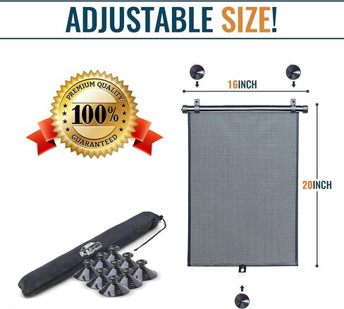 Car Side Window Sunshades - 2 Pack. Universal Roller Blind to Protect Baby, Kids, Pets and Passengers in The Back Seat from Harmful UV Rays and Heat. for a Cooler Car. Easy to Install. by Barucci in Saudi Arabia