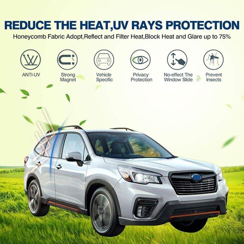 Mixsuper مخصص مناسب لظل النافذة Subaru Forester 2019-2023 نافذة جانبية قابلة للطي للحماية من الشمس وهج وقناع للأشعة فوق البنفسجية يبقي سيارتك باردة 6 قطع in Saudi Arabia