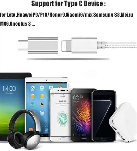عبوتان من محول الشحن السريع Lightning إلى USB-C المتوافق مع iPhone 15 وiPad وMacBook وSamsung وأجهزة الكمبيوتر المحمولة والمزيد in Saudi Arabia