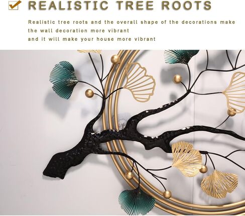 ديكور حائط معدني ثلاثي الأبعاد لغرفة المعيشة، مجموعة من قطعتين من منحوتات الحائط الفنية المعدنية من أوراق الجنكة الذهبية، ديكور معلق على الحائط مقاس 48 × 28 بوصة لغرفة نوم المكتب والمنزل in Kuwait