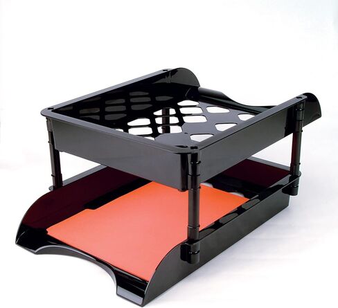 Officemate Unbreakable High Capacity Trays, Set of 2, Black (21072) in Saudi Arabia