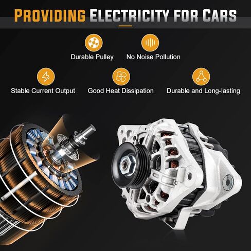 استبدال المولد متوافق مع 2007-2012 Hyundai Elantra 2.0 2L، 2007 2008 2009 Kia Spectra/Spectra5 2.0 2L، 2010 2011 Kia Soul 2.0 2L استبدال AVA0102، 400-46020، 37300-23650، 2655635، 600162 in Saudi Arabia