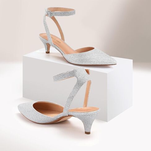 PIZZ ANNU Women's Aliaa Pointed Toe Low Kitten Heels Comfort Wedding Party Casual Dress Closed Toe Pumps Shoes with 2 Inches Low Heel Design in Saudi Arabia