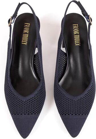 Frank Mully Women's Slingback Heels Pointed Toe Work Pumps Comfortable Chunky Pumps Knitted Closed Toe Stylish Dressy Shoes in Saudi Arabia