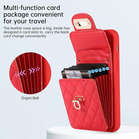 حافظة محفظة Kudex Crossbody لهاتف iPhone 12/12 Pro، حافظة نحيفة مزودة بفتحة للبطاقات مع حزام حبل قصير ومسند جلدي وغطاء حماية للهاتف iPhone 12/iPhone 12 Pro 6.1 بوصة (أسود) in Saudi Arabia