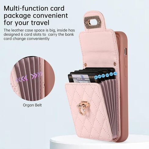 Kudex Crossbody Wallet Case for iPhone 12/12 Pro, Slim Fit Card Slot Holder Case with Lanyard Strap Leather Kickstand Protective Purse Phone Case Cover for iPhone 12/iPhone 12 Pro 6.1 Inch(Black) in Saudi Arabia