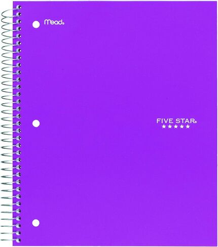 دفتر ملاحظات Five Star 06210 Wirebound 3-Subject، قواعد الكلية، 11 × 8 1/2، 150 ورقة، متنوعة in Saudi Arabia