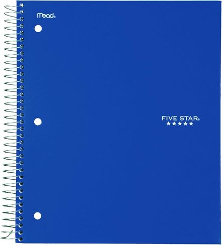 دفتر ملاحظات Five Star 06210 Wirebound 3-Subject، قواعد الكلية، 11 × 8 1/2، 150 ورقة، متنوعة in Saudi Arabia