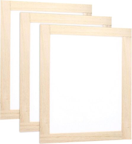 إطار طباعة الشاشة الحريرية 3 قطع من MECCANIXITY، خشب 15.7 × 11.8 بوصة مع 160 شبكة بيضاء لمشروع طباعة الشاشة بنفسك in Kuwait