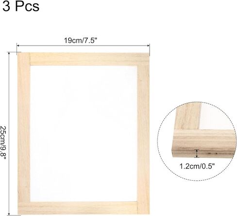 إطار طباعة الشاشة الحريرية 3 قطع من MECCANIXITY، خشب 15.7 × 11.8 بوصة مع 160 شبكة بيضاء لمشروع طباعة الشاشة بنفسك in Kuwait