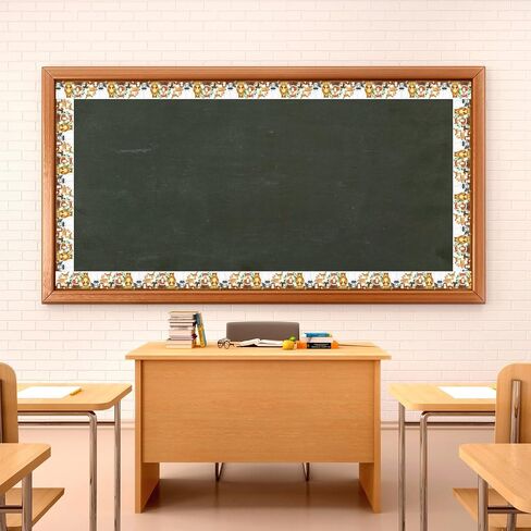 Whaline 32.8ft Woodland Creatures Bulletin Board Borders Woodland Animals Die-Cut Bulletin Board Stripes Cute Jungle Theme Rolled Bulletin Board Trim for School Classroom Office Chalkboard Decor in Kuwait