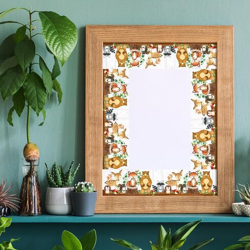 Whaline 32.8ft Woodland Creatures Bulletin Board Borders Woodland Animals Die-Cut Bulletin Board Stripes Cute Jungle Theme Rolled Bulletin Board Trim for School Classroom Office Chalkboard Decor in Kuwait